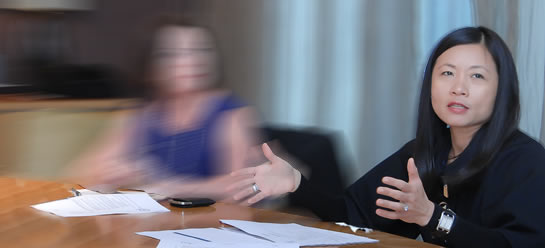 board members talking